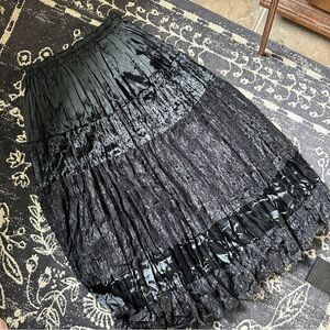 Vintage Western Tiered Maxi Skirt Lace
